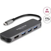 Delock 3 Port Usb Hub and 4K Hdmi output with Type-CTrade connection Pd 85 Watt  64171 4043619641710