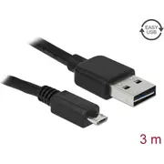 Delock Cable Easy-Usb 2.0 Type-A male Gt Usb Type Micro-B 3 m black  83368 4043619833689
