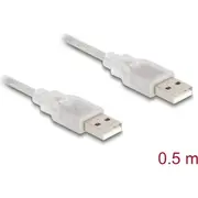 Delock Cable Usb 2.0 Type-A male Gt 0.5 m transparent  83886 4043619838868