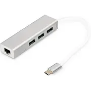 Digitus Usb Type-C 3-Port Hub  Gigabit Ethernet Da-70255 4016032430100