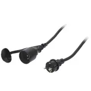 Extension lead 3X2.5Mm2 20M rubber black Sockets no 1 16A  W-97288