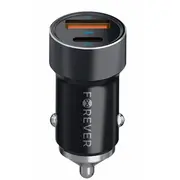 Forever Cc-06 automašīnas lādētājs  20W Pd, Qc Usb-C, Usb-A ar Usb-C uz vadu komplektā melns Gsm172992 5900495269379 85044030