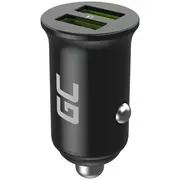 Green Cell automašīnas lādētājs 36W Gc Powerride Nano36 ar 2X Usb-A Ultra Charge ātru uzlādi  Cadm-Gc-36Aa 5904326375833
