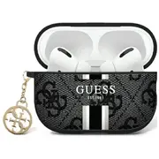 Guess Guap2P4Rpsk Airpods Pro 2  2022 2023 cover czarny black 4G Printed Stripes Charm 3666339311087
