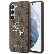 Guess Pu 4G Metal Logo Case Aizsargapvalks priekš Samsung Galaxy S24 / brūns  Guhcs24S4Gmgbr 3666339241247