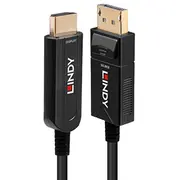 Lindy 20M Fibre Optic Hybrid Displayport 1.2 to Hdmi 18G Cable  38491 4002888384919
