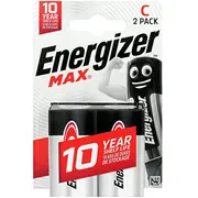 Lr14/C baterijas 1.5V Energizer Max Alkaline Mn1400/E93 iepakojuma 2Gb.  Batc.alk.emax2 7638900446869