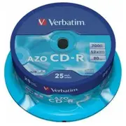 Matricas Cd-R Azo Verbatim 700Mb 1X-52X Crystal, 25 Pack Spindle  43352V 0023942433521