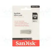Pendrive Usb 3.2 256Gb R 150Mb/S Ultra Luxe silver A  Sdcz74-256G-G46