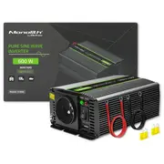 Qoltec Pure Sine Wave Inverter Monolith  300W 600W 24V to 230V 5901878519364 85044095