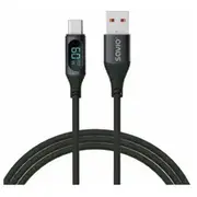 Kabelis Savio Usb-A Male - Usb Type-C with Digital Display 1M  Cl-172 5901986047780