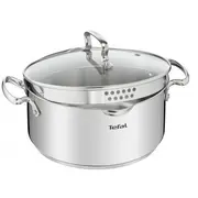 Tefal Duetto Plus Katls Nerūsējošā Tērauda ar Notecināšanas Vāku 18Cm  G7194355 3168430300163