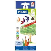 Zīmuļi  krāsainie 12 krāsas, trīsstūraini Milan Mil02380 728312