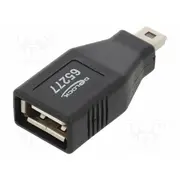 Adapter Usb 2.0 A socket,USB B mini plug nickel plated  Delock-65277 65277