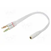 Cable Jack 3.5Mm 3Pin plug x2,Jack 4Pin socket 0.2M  Delock-65585 65585