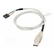 Cable Usb 2.0 A plug,5pin pin header 0.7M transparent  Delock-83078 83078