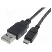 Cable Usb 2.0 A plug,USB B micro plug 1M black  Tcab-143 46800