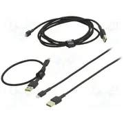 Cable Usb 2.0 Apple Lightning plug,USB A plug black 480Mbps  Gc-Kabgcset04 Kabgcset04