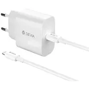 Devia wall charger Smart Pd Gan 30W 1X Usb-C white  cable - Lightning Rce-3005Cl 6942297109568
