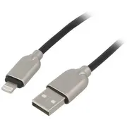 Gembird datu pārraides un uzlādes vads  Usb-A uz Lightning 1M melns Cc-Usb2R-Amlm-1M 8716309106375 85044030
