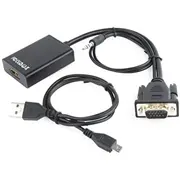Gembird Vga Male - Hdmi Female 0.15M Black  Usb/Aux Full Hd A-Vga-Hdmi-01 8716309098762