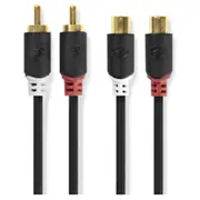 Kabelis Nedis 2X Rca - F 2M  Cabw24205At20 5412810265138