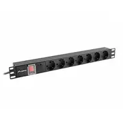 Lanberg Pdu Steckdosenleiste 19Quot 1U 7X Schuko 2M schwarz  Pdu-07F-0200-Bk 5901969414479