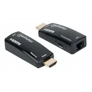 Manhattan 1080P60Hz Compact Hdmi over Ethernet Extender Kit, Extends Distances of Signal up to 60M with a Single Cat6 Cable, Transmitter and Receiver included, Power Ultra Slim Design, Three Year Warranty, Black  207539 0766623207539 Wlononwcrpnyd
