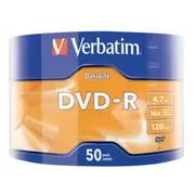 Matricas Dvd-R Data Life Verbatim 4.7Gb 16X 50 Pack Matt Silver Wrap Spindle  43791V 0023942437918