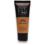 Maybelline, Fit Me Matte  Poreless, Liquid Foundation, 334, Warm Tan, 30 ml 3600531453497