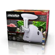 Mesko  Meat mincer Ms 4809 White 350 W Middle size sieve mince poppy plunger sausage filler 5902934833844