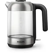 Philips Tējkanna 1.7 l, stikla, melna/sudraba  Hd9339/80 8710103940302