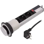 Plug socket strip furniture Ip20 16A 3680W  Or-Ae-1347