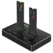 Qoltec M.2 Ssd drive docking station  Nvme Sata Usb-C Dual 2 x 2Tb 5901878522746 84733080