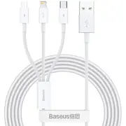 Usb 3In1 Cable Baseus Superior Series 3.5A, 1.2M white  Bas20553