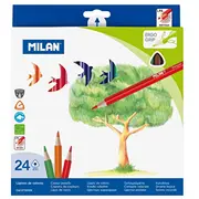 Zīmuļi  krāsainie 24 krāsas, trīsstūraini Milan Mil02381 Mil02380