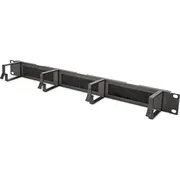 19 kabeļu organizātors ar birsti 1U. 4 x 44X60 mm gredzeni. metāla. Melns  Dn-97663 4016032441632