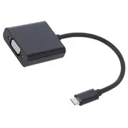 Adapter Usb 3.1 D-Sub 15Pin Hd socket,USB C plug 0.23M black  Qoltec-50376 50376