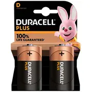 Alkaline Baterijas R20 Mn1300 / D 1.5V Duracell 100 Plus Power 2Gab blisterī  R20A/Dur/U/Plus-Bl2 5000394141988
