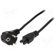 Cable 3X1Mm2 Cee 7/7 E/F plug angled,IEC C5 female Pvc 3M  Pc-186-Ml12-3M
