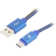 Cable Usb 2.0 A plug,USB C plug gold-plated 1M blue  Cc-Usb2J-Amcm-1Bl Cc-Usb2J-Amcm-1M-Bl