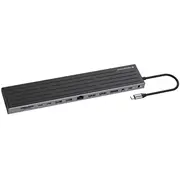 Conceptronic Donn32B 14-In-1 Mst Docking Station Usb 3.2 Gen 1, Hdmi x 2, Dp, Gbe Lan, Usb-A 5Gbps 3, Usb-C Sd, Tf/Microsd, 3.5Mm headset, Security Slot, 100W Pd  546090 4015867241288 Wlononwcrroje