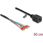 Delock Cable Rj45 jack to wire end ferrules Cat.5E 50 cm black  88005 4043619880058