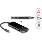 Delock Usb Type-CTrade Docking Station 4K - Hdmi / Hub Sd Mirco slot Pd 3.0 85 W Tempered Glass Surface  92001 4043619920013