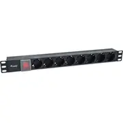 Equip 333286 energosadales vienība, Pdu 8 Maiņstrāvas izvade -S 1U Melns  4015867225301