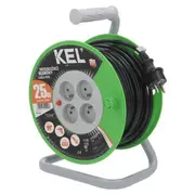 Extension lead 3G1.5Mm2 20M Pvc black Sockets no 4 reel 16A  W-97370