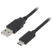 Gembird datu pārraides un uzlādes vads  Usb-A uz Usb-C 1M melns Ccp-Usb2-Amcm-1M 8716309086547 85044030