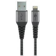 Goobay  Lightning to Usb-A Textile Cable with Metal Plugs 49268 4040849492686