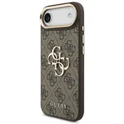 Guess Pu Leather 4G Metal Logo Gold Frame Case Aizsargapvalks priekš iPhone Air / brūns  Guhcp17M4Gmgcbr 3666339521929