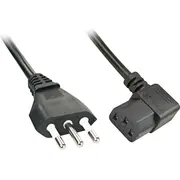 Lindy Iec Mains lead Italian, angled, 2M  30346 4002888303460 203235